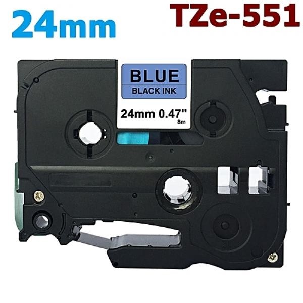 Dore analog Brother TZ-551  TZe-551 Label Maker Tape, 24mm x 8m, Black On Blue