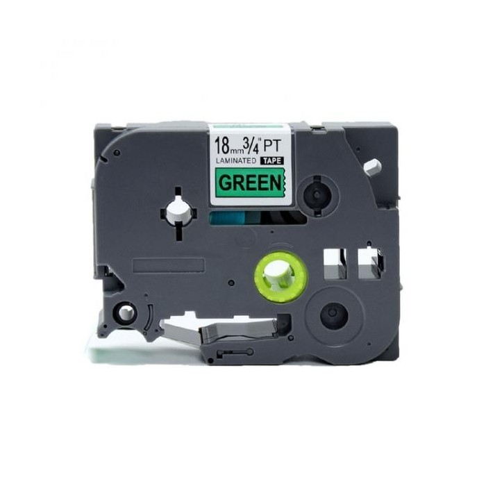 Dore analog Brother TZ-741  TZe-741 Label Maker Tape, 18mm x 8m, Black On Green