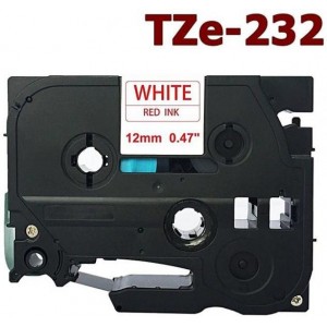 Dore analoog printeri label Brother TZ-232 TZ232 TZe-232 TZe232 Red on White