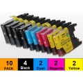 Foto Brother LC1280XL LC-1280XL ink cartridge Dore compatible Set 10 pcs