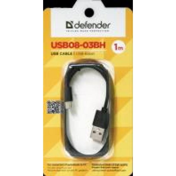 Defender Kaabel USB08-03BH USB2.0 AM-MicroBM, 1.0м