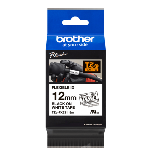 Brother TZ-FX231, TZe-FX231,  printer labelkassette, TZFX231, TZeFX231, Black on White