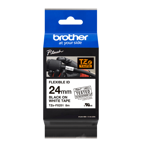 Brother TZ-FX251, TZe-FX251,  printer labelkassette, TZFX251, TZeFX251, Black on White