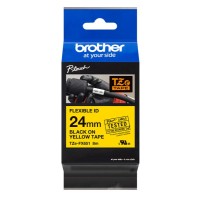 Brother TZe-FX651, TZeFX651, printer labelkassette, Black on Yellow