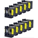 Dore analog printeri label Dymo LabelManager 19mm x 7m D1 D45808 45808 S0720880 Black on Yellow (Komplekt 10tk.)