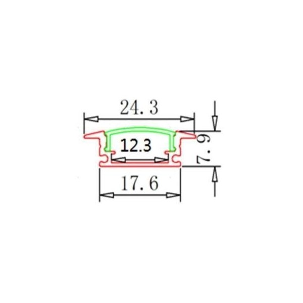 LED profils 002W 3m