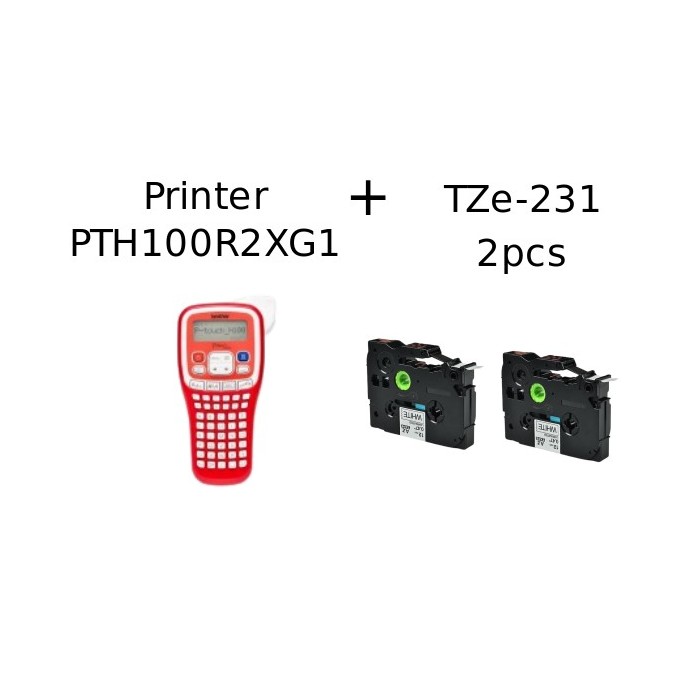 Brother PT-H100R2XG1 PTH100R2XG1 label printer + TZe-231/Dore 2 pcs