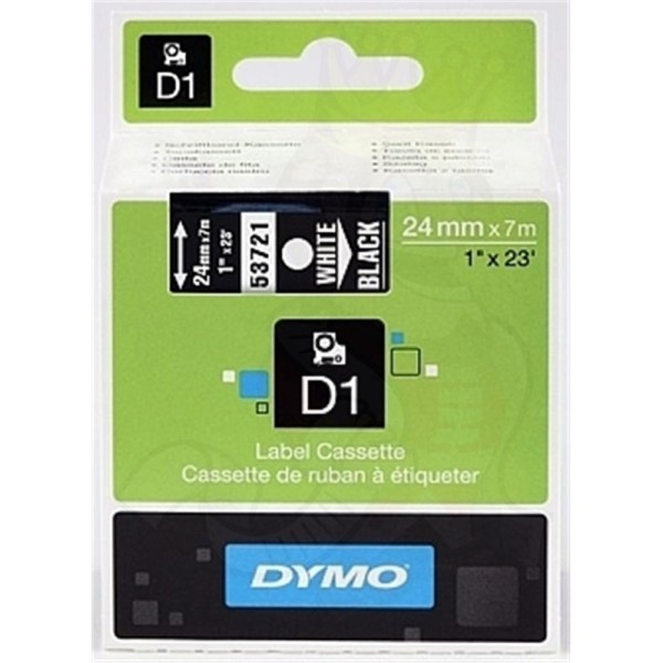 DYMO D1 juosta 24 mm x 7 m balta ant juodos (53721 S0721010)