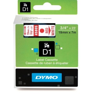 DYMO D1 Tape 19mm x 7m  red...