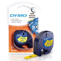 DYMO LetraTag Plastikāta Lente 12mm x 4m    melns uz dzeltenas (S0721570   S0721620)