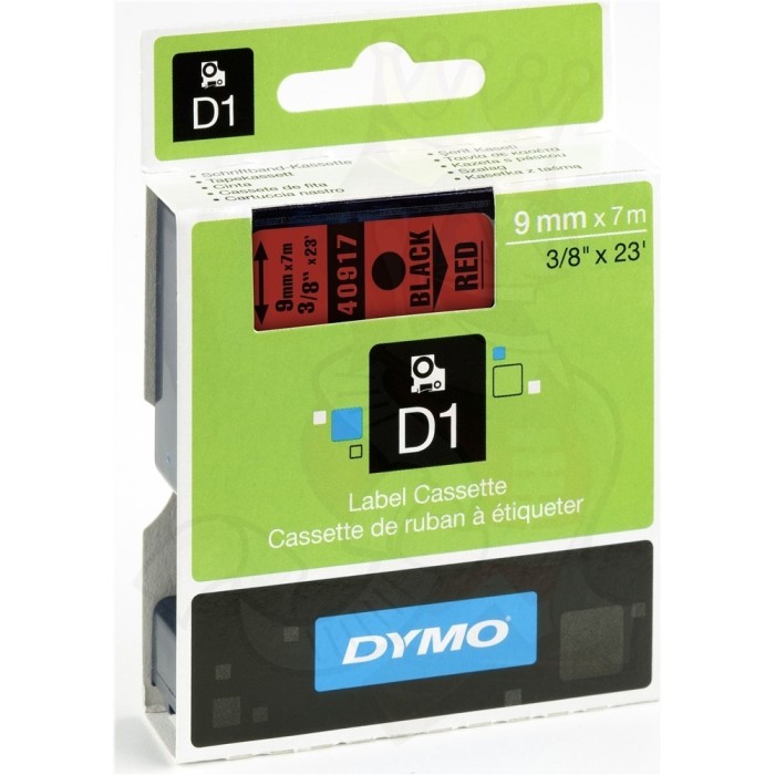 DYMO D1 juosta 9 mm x 7 m juoda ant raudonos (40917 S0720720)