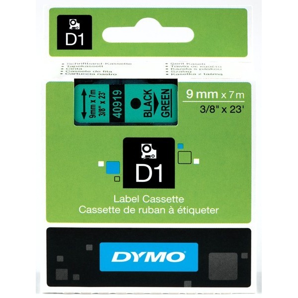 DYMO D1 Lint 9mm x 7m   must rohelisel (40919   S0720740)