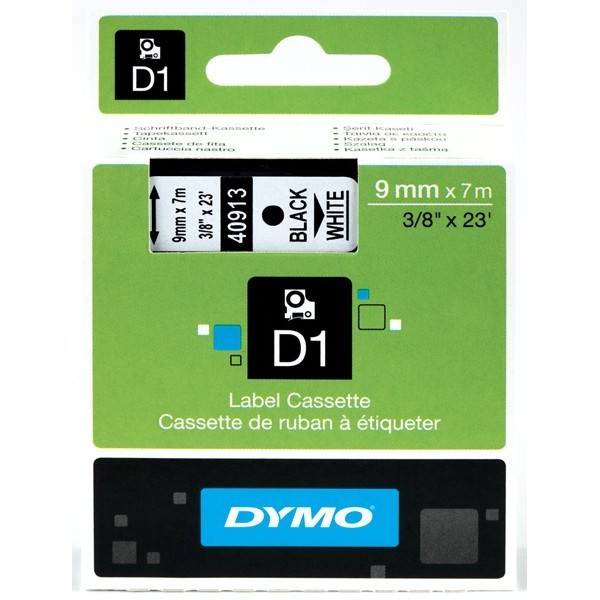 DYMO D1 lenta 9 mm x 7 m melna uz baltas (40913 S0720680)