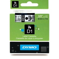 DYMO D1 juosta 9 mm x 7 m juoda ant skaidraus pagrindo (40910 S0720670)