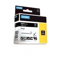 DYMO Rhino Vinyl Tape 24mm x 5.5m   white on black (1805432)