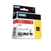 DYMO Rhino Vinyl Tape 19mm x 5.5m   white on red (1805422)