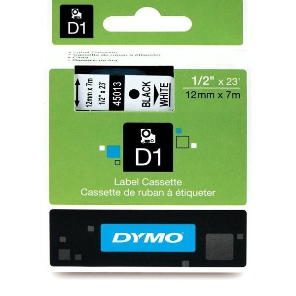 DYMO D1 lint 12mm x 7m   must valgel (45013   S0720530)