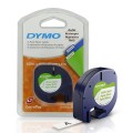 DYMO LetraTag papīra lente 12mm x 4m   melns uz balta (S0721500   S0721510) - 10 gab.