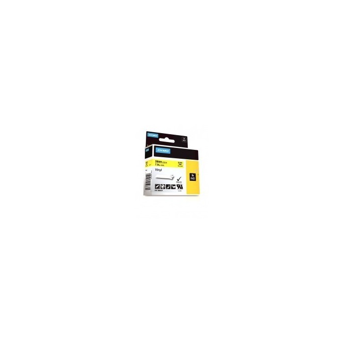 DYMO Rhino Vinyl Tape 24mm x 5.5m   black on yellow (1805431)