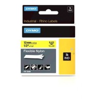 DYMO Rhino Flexible Nylon Tape 12 mm x 3.5m   black on yellow (18490)