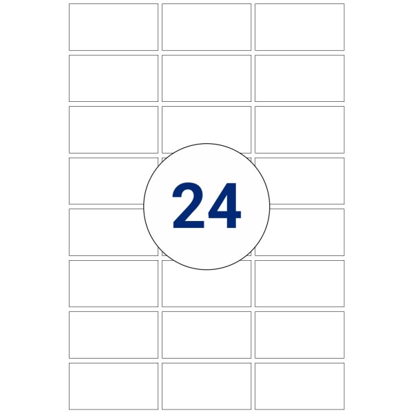 A4 Этикеток 24 на листе. Формат печати 63.5mm x 33.9mm X24. Листов ...