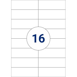 Labels size 105 mm x 37 mm