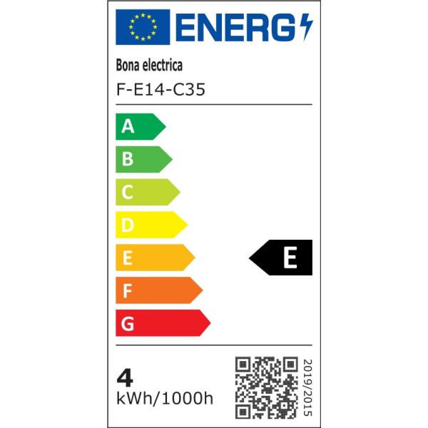 LED filament bulb E14-C37 4W 3000K