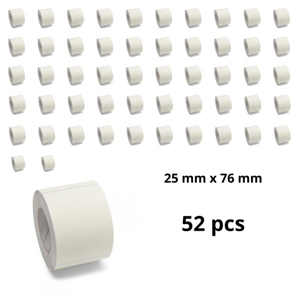 Zebra 3007207 25mm x 76mm label roll Dore compatible set 52 pcs