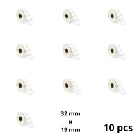 Zebra 32mm x 19mm label roll Dore compatible set 10 pcs