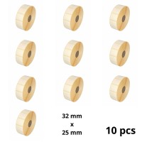 Zebra 800261-105 32mm x 25mm etiketi rull Dore analoog set 10 tükki