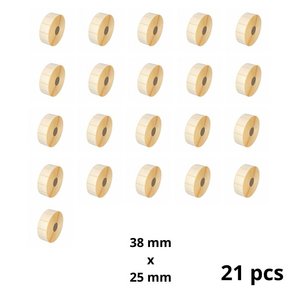 Zebra 880595-025DU 38mm x 25mm label roll Dore compatible set 21 pcs