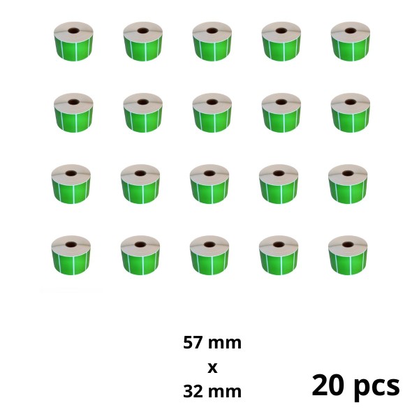 Zebra 800262-125 57mm x 32mm etikettirulla Dore analoginen set 20 kpl