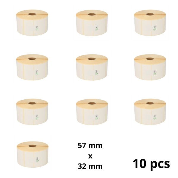 Zebra 800262-125 57mm x 32mm label roll Dore compatible removable set 10 pcs