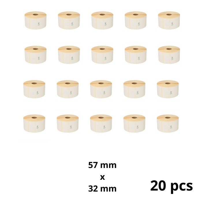 Zebra 800262-125 57mm x 32mm  etikettirulla Dore analoginen set 20 kpl