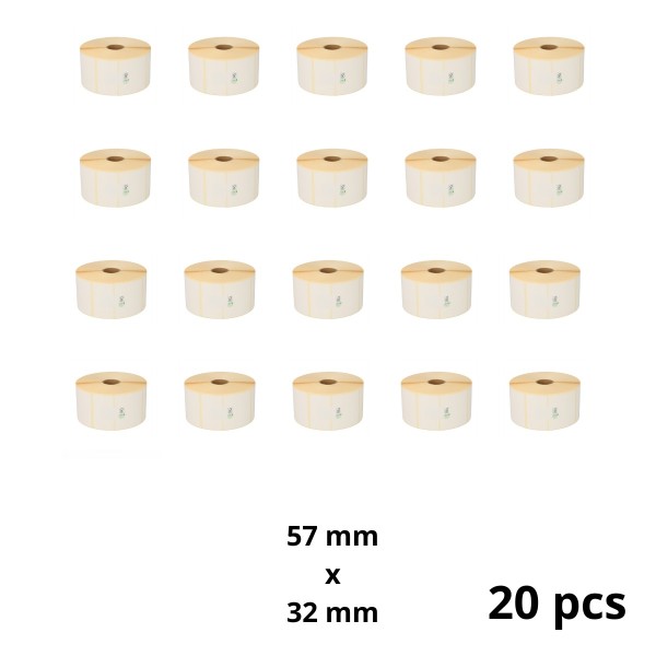 Zebra 800262-125 57mm x 32mm label roll Dore compatible removable set 20 pcs