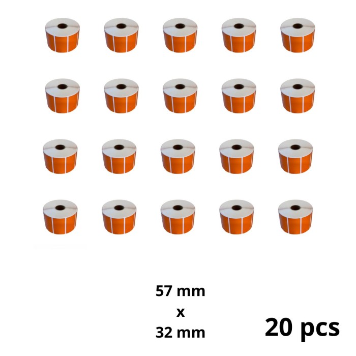 Zebra 800262-125 57mm x 32mm etikettirulla Dore analoginen set 20 kpl