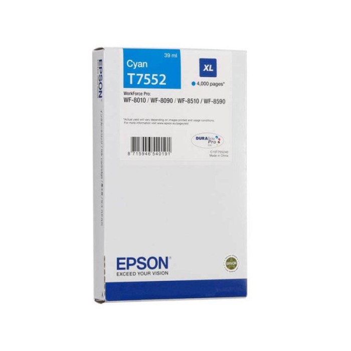 EPSON tindikassett T7552 XL C13T755240 Cyan