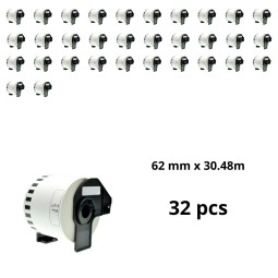 Brother DK-22205 DK22205 62mm x 30m термо рулоны этикеток Dore производитель, 32 шт