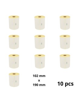 Zebra 102mm x 190mm Thermal Paper Labels 25 mm Core Dore Manufacturer, 10 pcs
