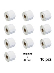 Zebra 102mm x 64mm термо рулоны этикеток 76 mm сердцевина Dore производитель, 10 шт