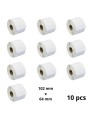 Zebra 102mm x 64mm термо рулоны этикеток 25 mm сердцевина Dore производитель, 10 шт