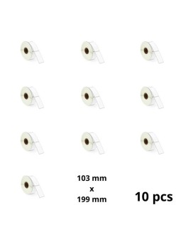 Zebra 103mm x 199mm lämpöpaperitarrat 25 mm ytimellä, valmistaja Dore, 10 kpl