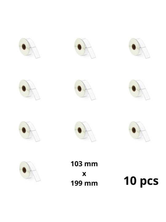 Zebra 103mm x 199mm lämpöpaperitarrat 25 mm ytimellä, valmistaja Dore, 10 kpl