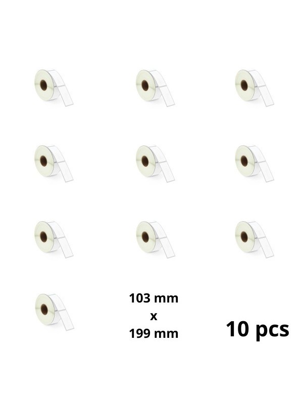 Zebra 103mm x 199mm lämpöpaperitarrat 25 mm ytimellä, valmistaja Dore, 10 kpl