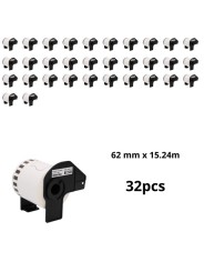 Brother DK-22212 DK22212 62mm x 15240mm Thermal Paper Labels Dore manufacturer, 32 pcs
