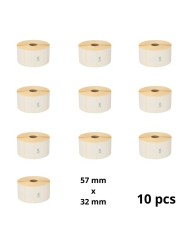 Zebra 800262-125 57mm x 32mm Thermal Paper Labels 25 mm Core Dore Manufacturer, 10 pcs 