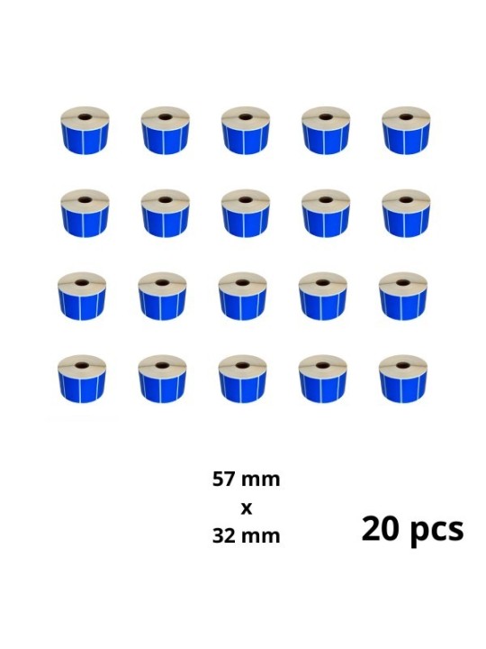Zebra 800262-125 57mm x 32mm Thermal Paper Labels 25 mm Core Dore Manufacturer, 20 pcs