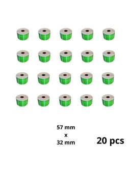 Zebra 800262-125 57mm x 32mm термо рулоны этикеток 25 mm сердцевина Dore производитель, 20 шт