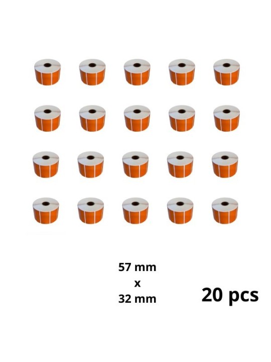 Zebra 800262-125 57mm x 32mm Thermal Paper Labels 25 mm Core Dore Manufacturer, 20 pcs