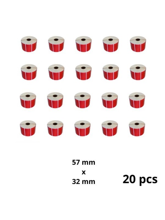Zebra 800262-125 57mm x 32mm Thermal Paper Labels 25 mm Core Dore Manufacturer, 20 pcs